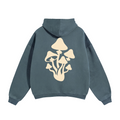 153 Blue / Cream Mushroom Oversize Fleeced Hoodie