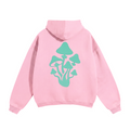 194 Pink / Teal Mushroom Oversized Fleeced Hoodie