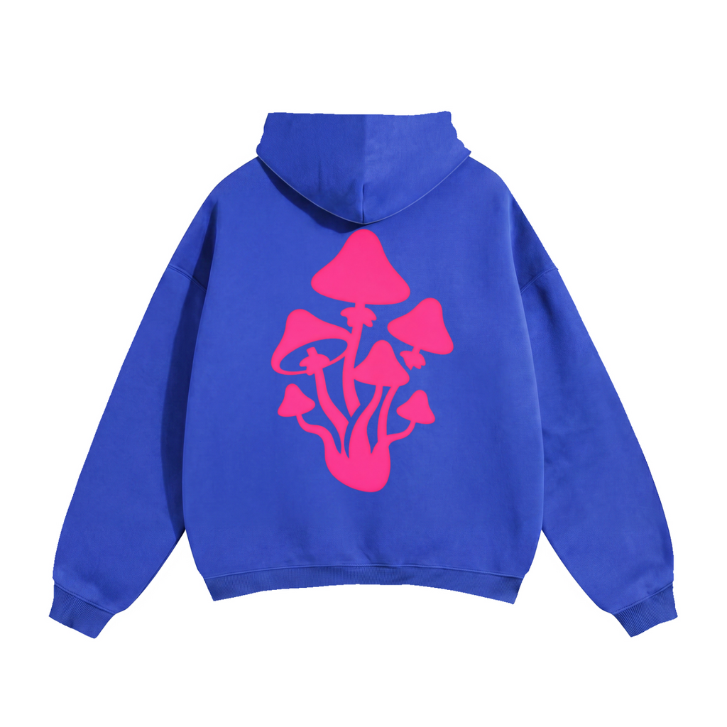 Electric Blue Oversize Fleeced Mushroom Hoodie