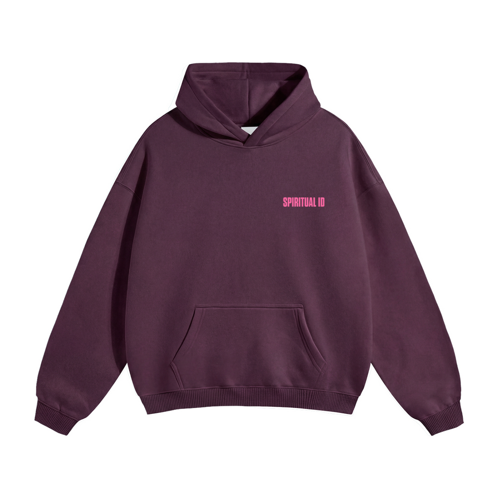 Plum Mushroom Oversize Fleeced Hoodie