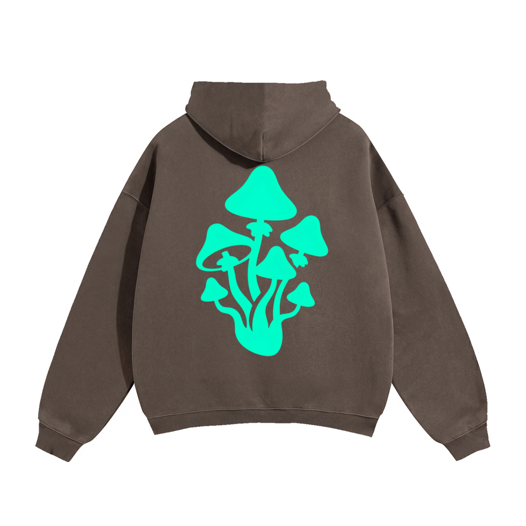 203 Forest Brown Mushroom Oversize Fleeced Hoodie
