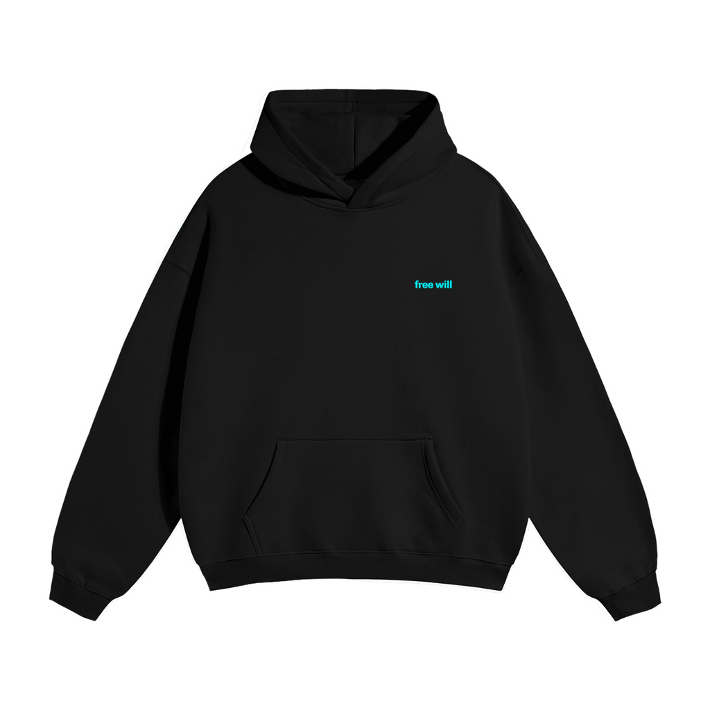 146 Blue / Black Mushroom Oversize Fleeced Hoodie