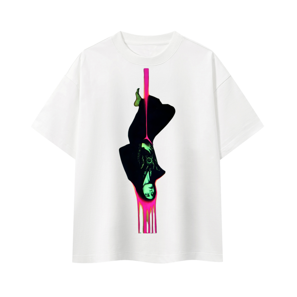 White Boxy Disturbia Oversized T-Shirt