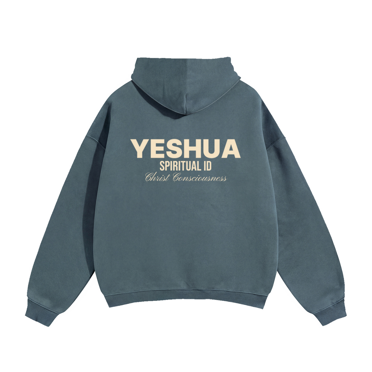 143 Christ Consciousness Blue / Cream Oversize Fleeced Hoodie