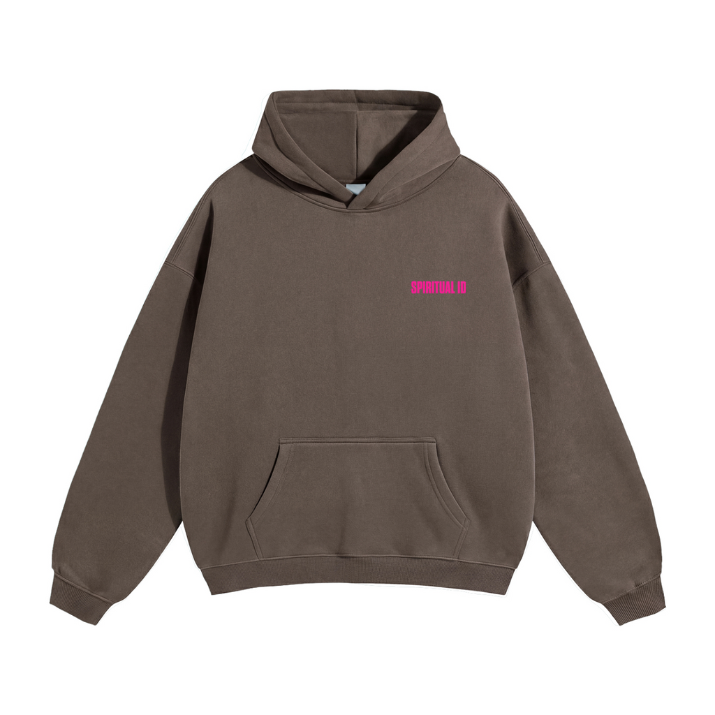 Brown Oversize Mushroom Fleeced Hoodie