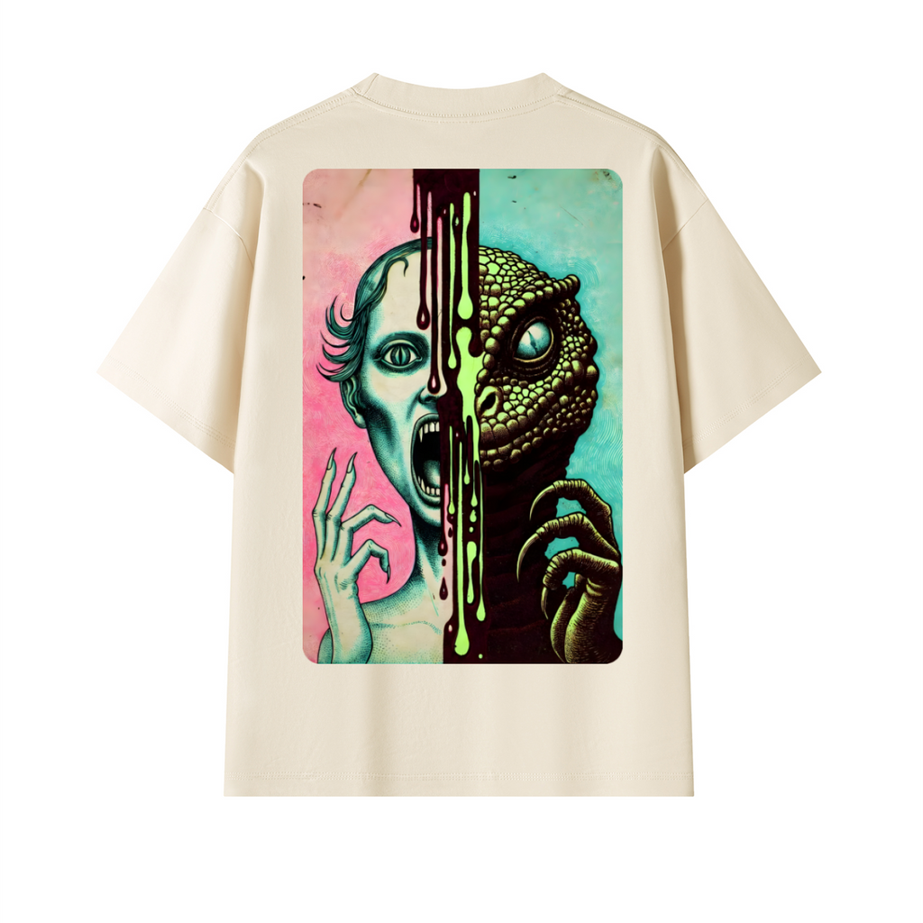 159 Alien Agenda Cream Oversized T-Shirt