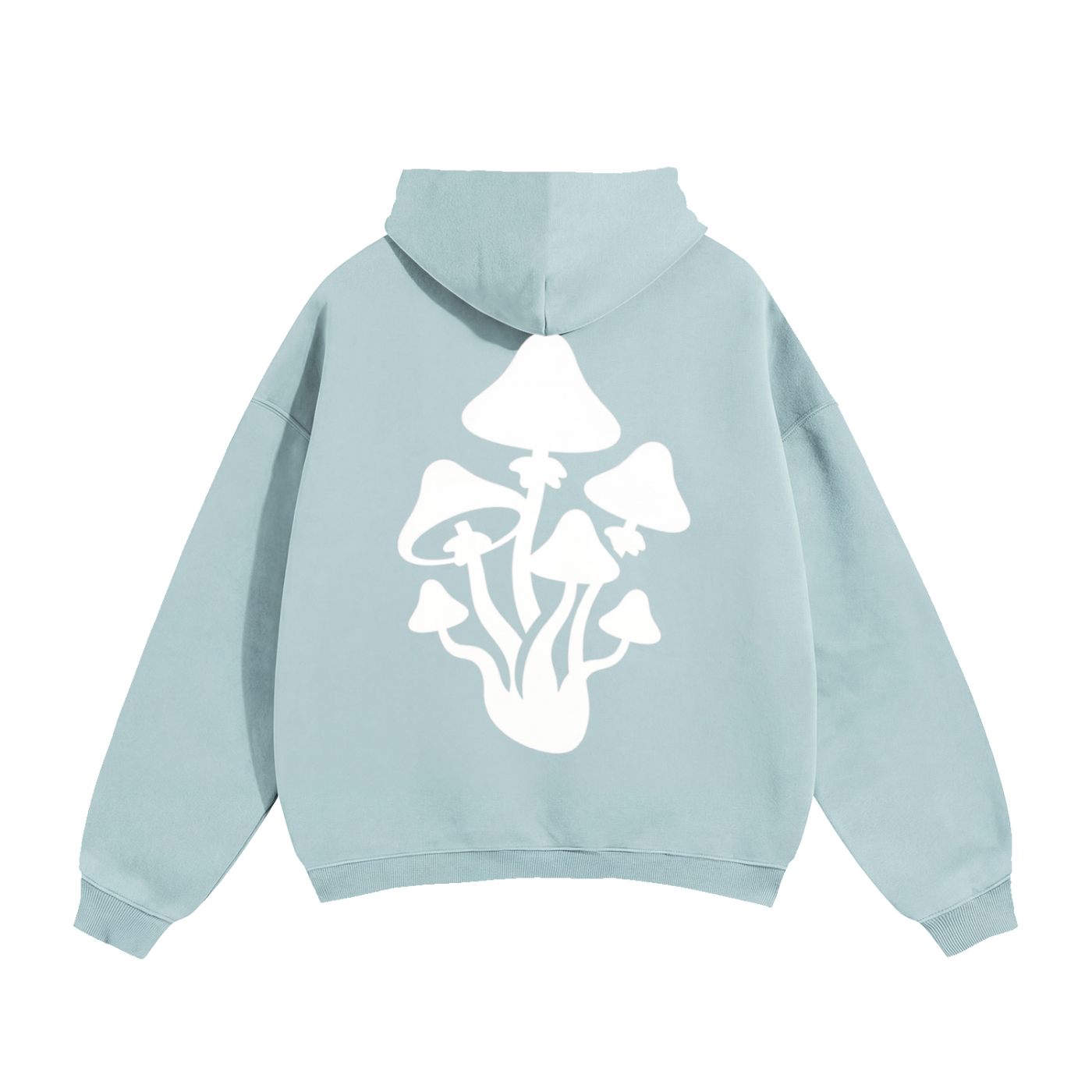 Sky Blue Oversize Fleeced Mushroom Hoodie