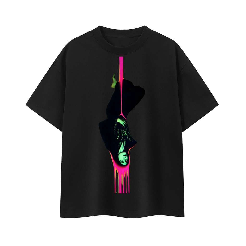 Boxy Black Disturbia Oversized T-Shirt