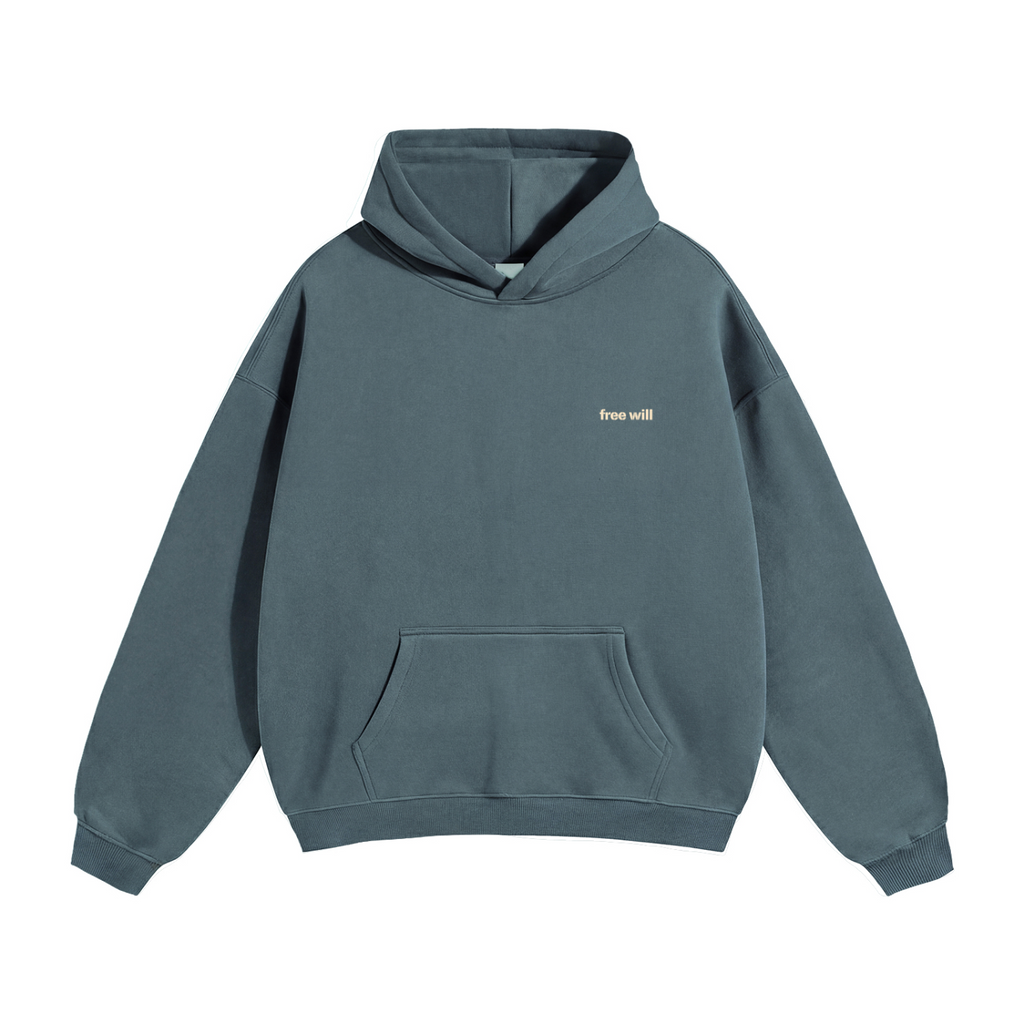 143 Christ Consciousness Blue / Cream Oversize Fleeced Hoodie