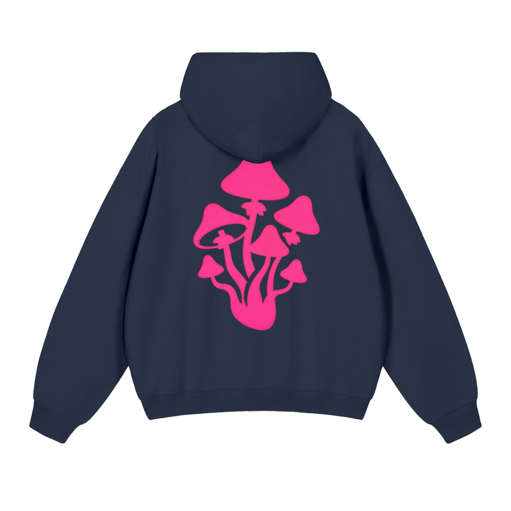 Navy Blue and Pink Essential Heavyweight Hoodie