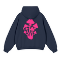 Navy Blue and Pink Essential Heavyweight Hoodie