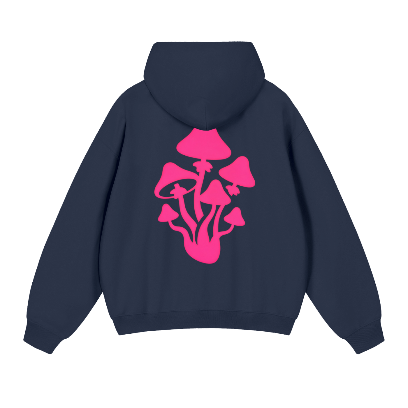 Navy Blue and Pink Essential Heavyweight Hoodie