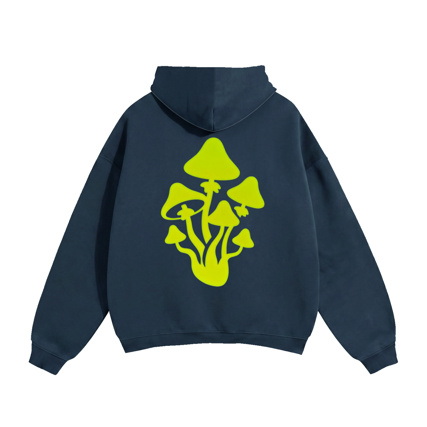 Navy Mushroom Oversize Fleeced Hoodie