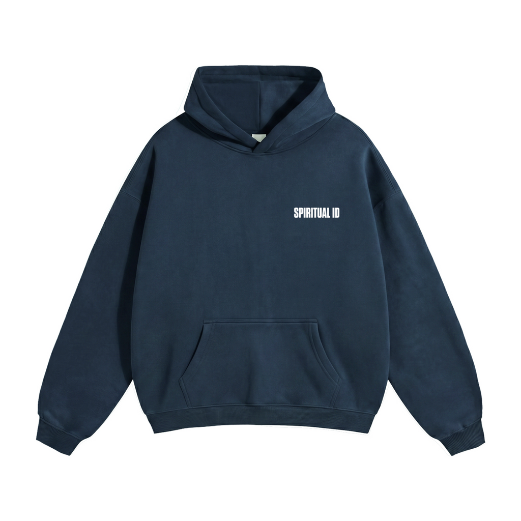 Navy and Pink Oversize Fleeced Mushroom Hoodie