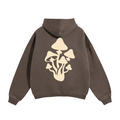 206 Brown / Cream Mushroom Oversize Fleeced Hoodie