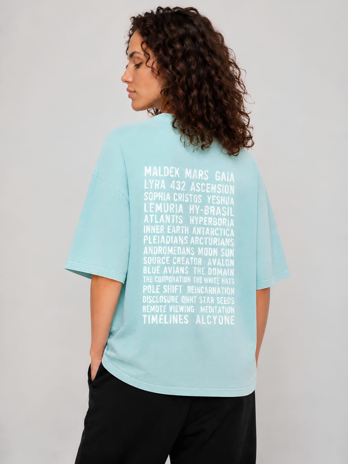 110 Truth Seeker Aqua Oversized Cotton T-Shirt