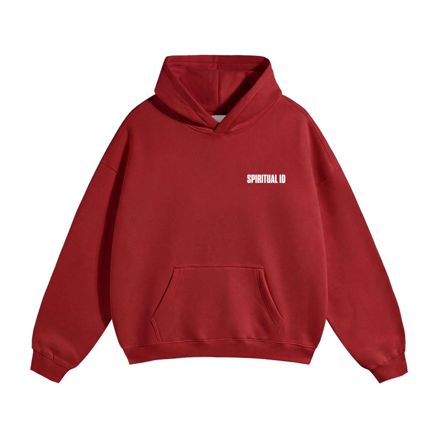 Red Oversize Mushroom Fleeced Hoodie