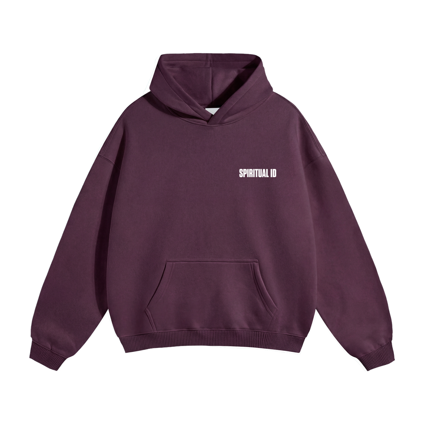 Plum and Yellow Oversize Mushroom Fleeced Hoodie