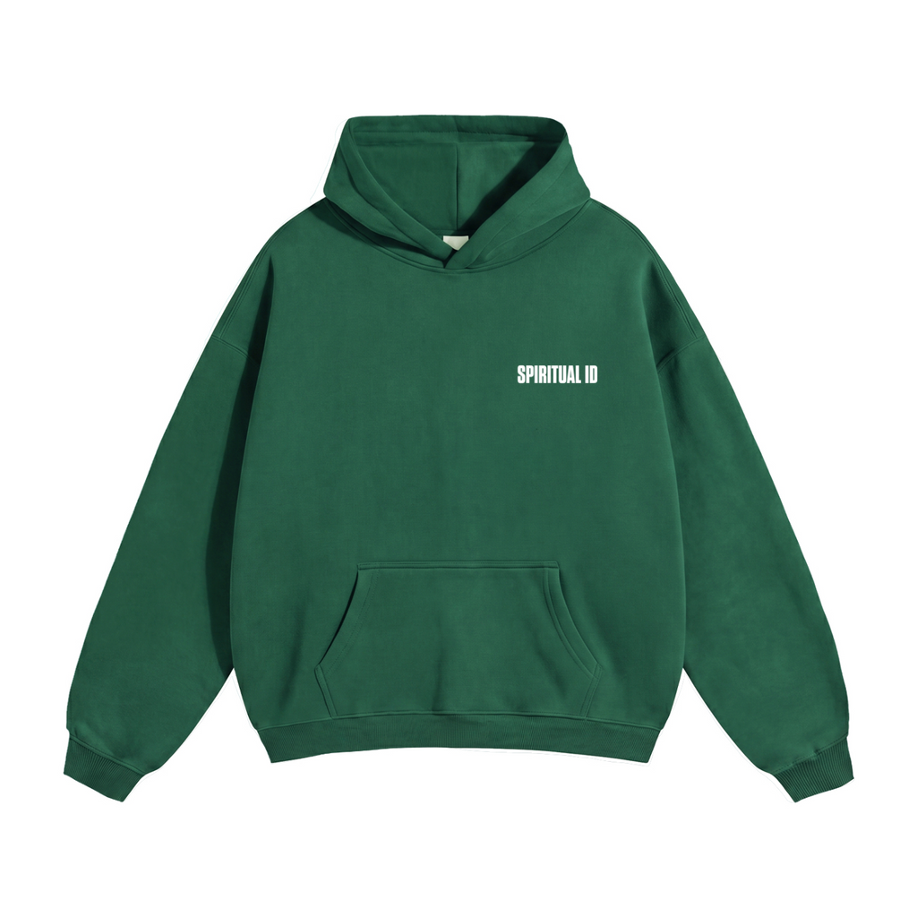 Emerald and Pink Oversize Mushroom Fleeced Hoodie