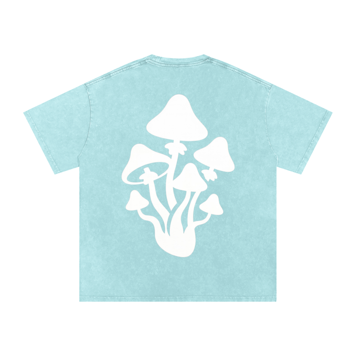 41 Aqua Snow Washed Oversized Mushroom Cotton T-Shirt