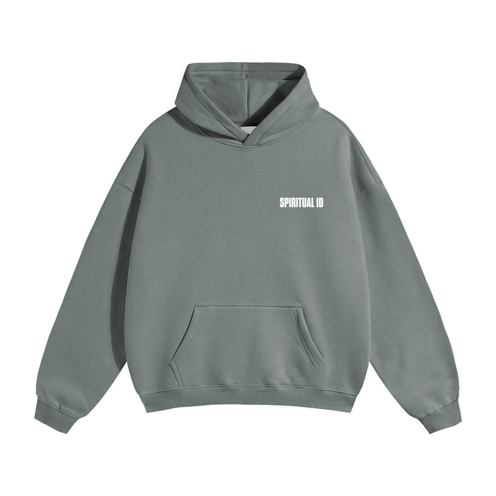 Grey and Yellow Oversize Mushroom Fleeced Hoodie